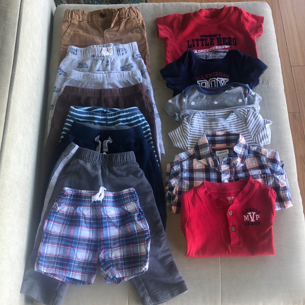 Baby boys bundle, tops & bottoms, size 6-9 or 9M